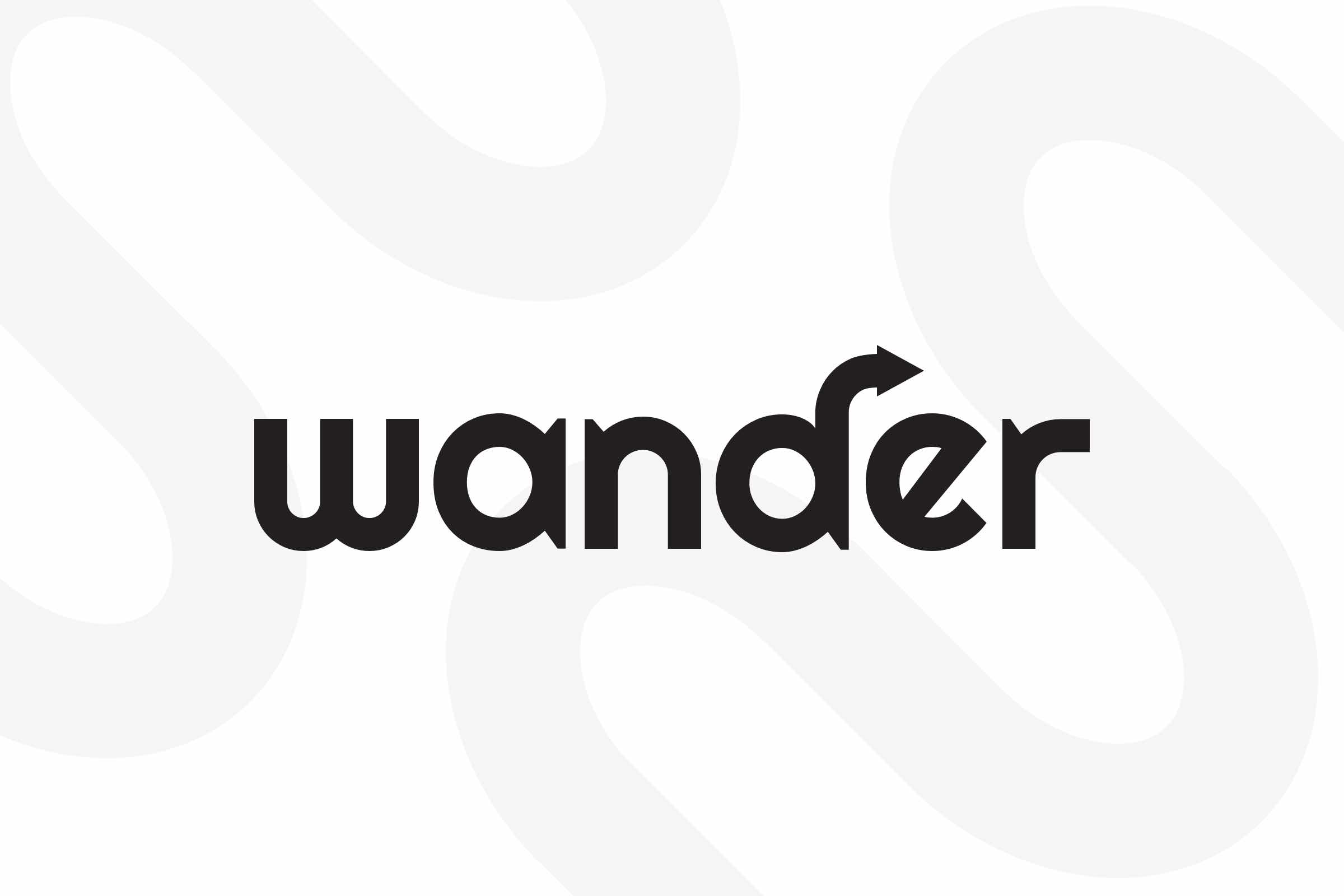 logo for wander brand on stylized background